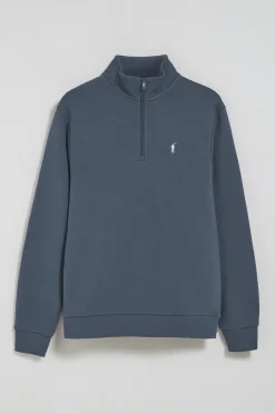 Polo Club Sweat-Shirts*Sweat-shirt à fermeture éclair partielle bleu avec logo Rigby Go Denim