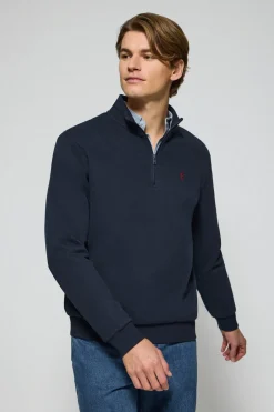 Polo Club Sweat-Shirts*Sweat-shirt à fermeture éclair partielle avec logo Rigby Go Bleu Marine