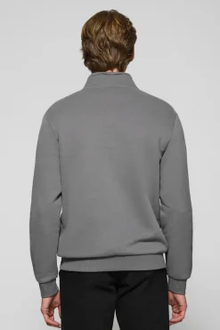 Polo Club Sweat-Shirts*Sweat-shirt à fermeture éclair partielle gris avec logo Rigby Go Asphalte