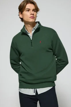 Polo Club Sweat-Shirts*Sweat-shirt à fermeture éclair partielle avec logo Rigby Go Vert Bouteille