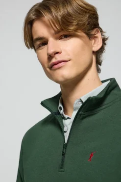 Polo Club Sweat-Shirts*Sweat-shirt à fermeture éclair partielle avec logo Rigby Go Vert Bouteille