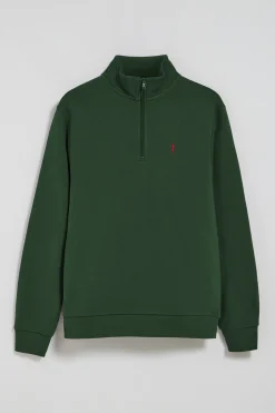 Polo Club Sweat-Shirts*Sweat-shirt à fermeture éclair partielle avec logo Rigby Go Vert Bouteille