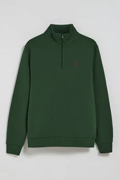Polo Club Sweat-Shirts*Sweat-shirt à fermeture éclair partielle avec logo Rigby Go Vert Bouteille