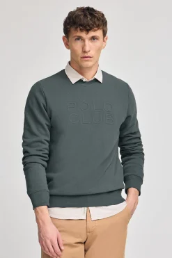 Polo Club Sweat-Shirts*Sweat-shirt ample Iconic gris avec logo en relief Gris Pierre