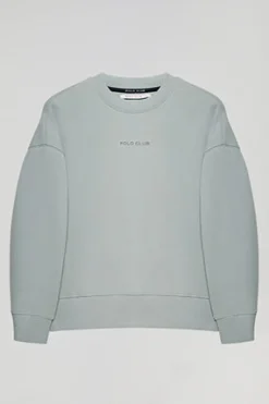 Polo Club Sweat-Shirts*Sweat-shirt basique à col ras du cou couleur grisâtre Minimal Gris argenté