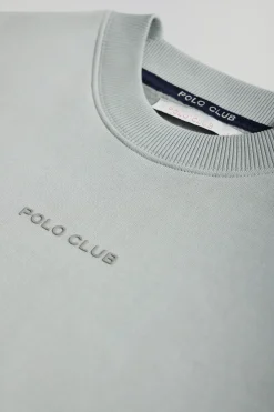 Polo Club Sweat-Shirts*Sweat-shirt basique à col ras du cou couleur grisâtre Minimal Gris argenté