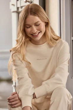 Polo Club Sweat-Shirts*Sweat-shirt basique à col ras du cou Minimal Beige
