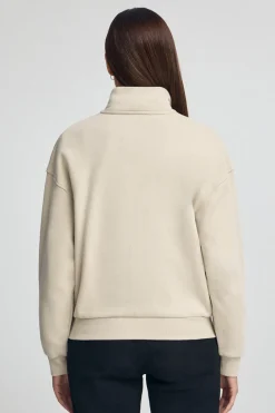 Polo Club Sweat-Shirts*Sweat-shirt à col montant et fermeture éclair partielle et logo Beige