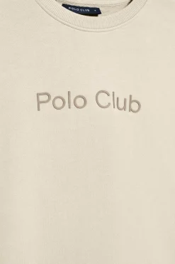 Polo Club Sweat-Shirts*Sweat-shirt à col ras du cou et logo Beige