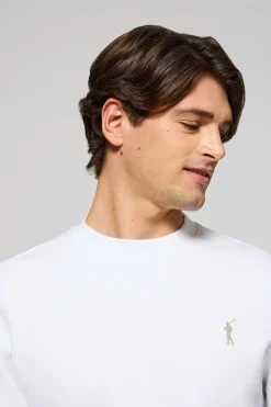 Polo Club Sweat-Shirts*Sweat-shirt relax à col ras du cou avec logo Rigby caoutchouté Blanc