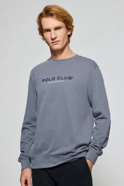 Polo Club Sweat-Shirts*Sweat-shirt bleu à col ras cou et logo Denim