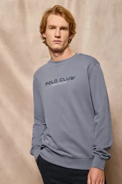 Polo Club Sweat-Shirts*Sweat-shirt bleu à col ras cou et logo Denim