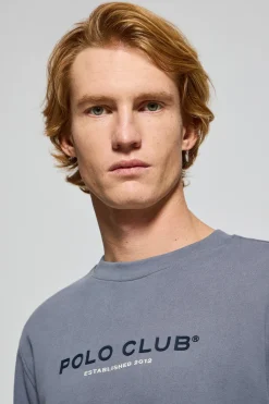 Polo Club Sweat-Shirts*Sweat-shirt bleu à col ras cou et logo Denim
