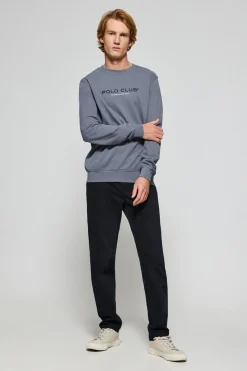 Polo Club Sweat-Shirts*Sweat-shirt bleu à col ras cou et logo Denim