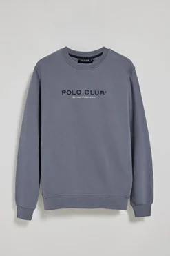 Polo Club Sweat-Shirts*Sweat-shirt bleu à col ras cou et logo Denim