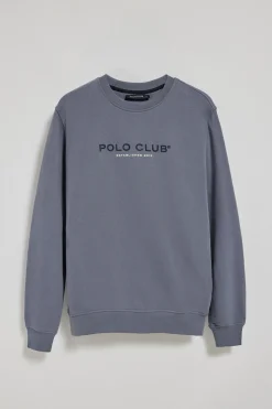 Polo Club Sweat-Shirts*Sweat-shirt bleu à col ras cou et logo Denim