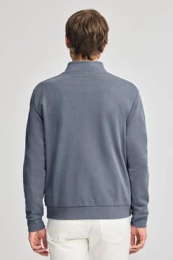Polo Club Sweat-Shirts*Sweat-shirt bleu à fermeture éclair partielle et broderie Rigby Go Denim