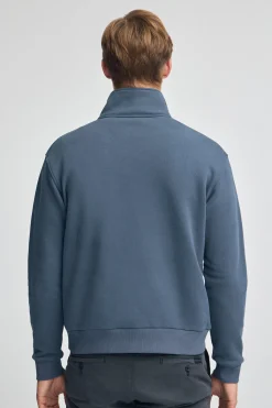 Polo Club Sweat-Shirts*Sweat-shirt bleu à fermeture éclair partielle et logo Denim