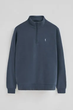 Polo Club Sweat-Shirts*Sweat-shirt bleu à fermeture éclair partielle et logo Rigby Go Denim