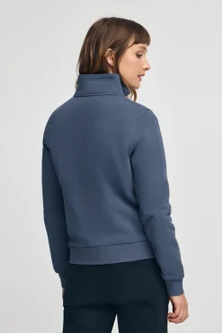 Polo Club Sweat-Shirts*Sweat-shirt bleu avec fermeture éclair partielle et logo Rigby Go Denim