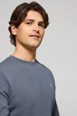 Polo Club Sweat-Shirts*Sweat-shirt bleu détente à col ras du cou et broderie Rigby Go Denim