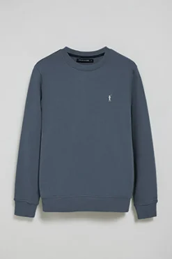 Polo Club Sweat-Shirts*Sweat-shirt bleu détente à col ras du cou et broderie Rigby Go Denim