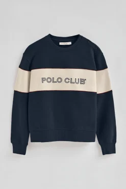 Polo Club Sweat-Shirts*Sweat-shirt à coupe boxy et logo Bleu Marine