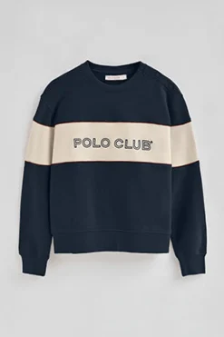 Polo Club Sweat-Shirts*Sweat-shirt à coupe boxy et logo Bleu Marine