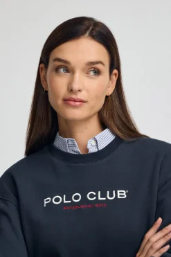 Polo Club Sweat-Shirts*Sweat-shirt à coupe boxy Established 2012 Bleu Marine