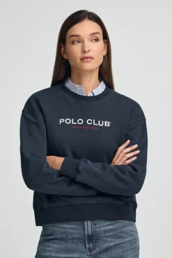 Polo Club Sweat-Shirts*Sweat-shirt à coupe boxy Established 2012 Bleu Marine
