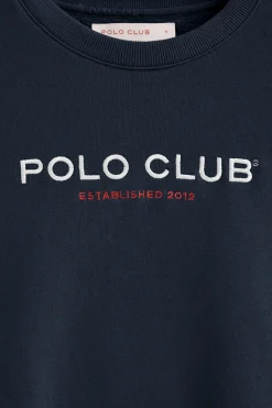Polo Club Sweat-Shirts*Sweat-shirt à coupe boxy Established 2012 Bleu Marine