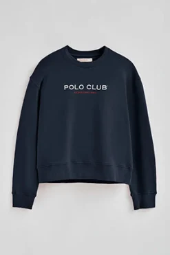 Polo Club Sweat-Shirts*Sweat-shirt à coupe boxy Established 2012 Bleu Marine