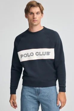Polo Club Sweat-Shirts*Sweat-shirt à coupe décontractée, col ras du cou et logo Bleu Marine