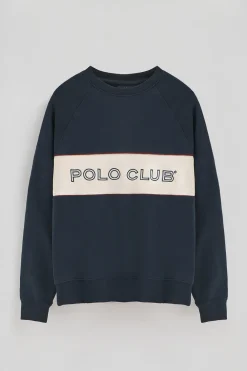 Polo Club Sweat-Shirts*Sweat-shirt à coupe décontractée, col ras du cou et logo Bleu Marine