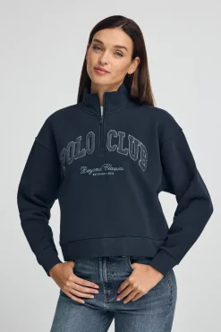 Polo Club Sweat-Shirts*Sweat-shirt à col montant et logo Established 2012 Bleu Marine