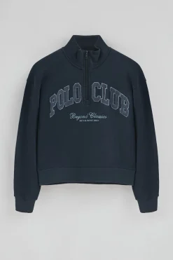 Polo Club Sweat-Shirts*Sweat-shirt à col montant et logo Established 2012 Bleu Marine