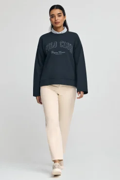 Polo Club Sweat-Shirts*Sweat-shirt à coupe ample avec logo Established 2012 Bleu Marine