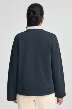 Polo Club Sweat-Shirts*Sweat-shirt à coupe ample avec logo Established 2012 Bleu Marine