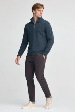 Polo Club Sweat-Shirts*Sweat-shirt à fermeture éclair partielle et effet délavé avec logo Rigby Go Bleu Marine