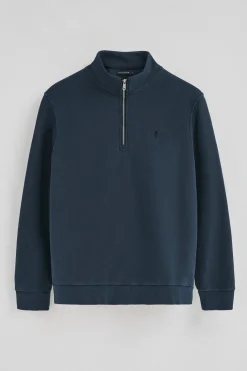 Polo Club Sweat-Shirts*Sweat-shirt à fermeture éclair partielle et effet délavé avec logo Rigby Go Bleu Marine