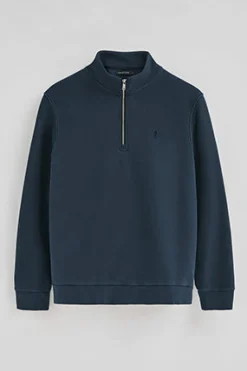 Polo Club Sweat-Shirts*Sweat-shirt à fermeture éclair partielle et effet délavé avec logo Rigby Go Bleu Marine