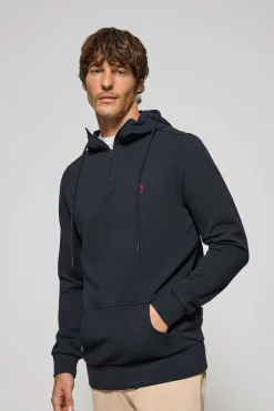 Polo Club Sweat-Shirts*Sweat-shirt à fermeture éclair partielle avec capuche et broderie Rigby Go Bleu Marine
