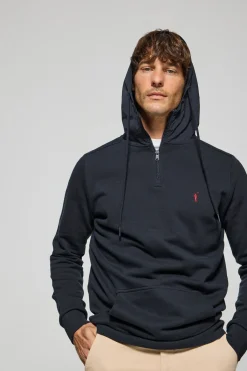 Polo Club Sweat-Shirts*Sweat-shirt à fermeture éclair partielle avec capuche et broderie Rigby Go Bleu Marine