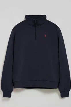 Polo Club Sweat-Shirts*Sweat-shirt à fermeture éclair partielle et broderie Rigby Go Bleu Marine