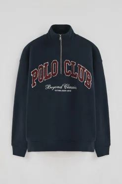 Polo Club Sweat-Shirts*Sweat-shirt à fermeture éclair partielle et logo Established 2012 Bleu Marine