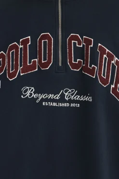 Polo Club Sweat-Shirts*Sweat-shirt à fermeture éclair partielle et logo Established 2012 Bleu Marine