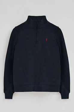 Polo Club Sweat-Shirts*Sweat-shirt avec fermeture éclair partielle et logo Rigby Go Bleu Marine