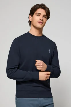 Polo Club Sweat-Shirts*Sweat-shirt détente à col ras du cou avec logo Rigby caoutchouté Bleu Marine