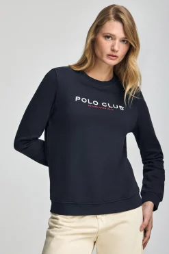 Polo Club Sweat-Shirts*Sweat-shirt et logo caoutchouté Bleu Marine