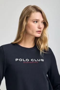 Polo Club Sweat-Shirts*Sweat-shirt et logo caoutchouté Bleu Marine